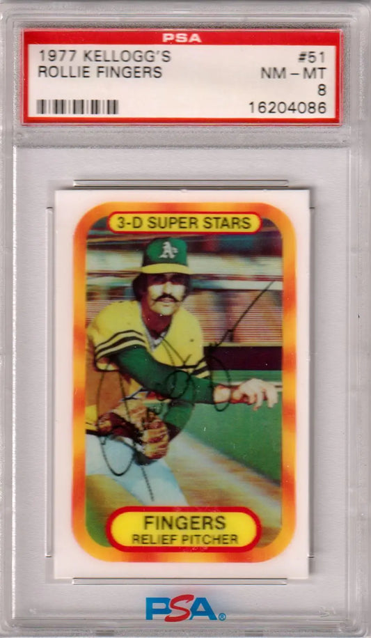 PSA-graded 1977 Kellogg’s Rollie Fingers Super Stars baseball card for Columbia Hobby