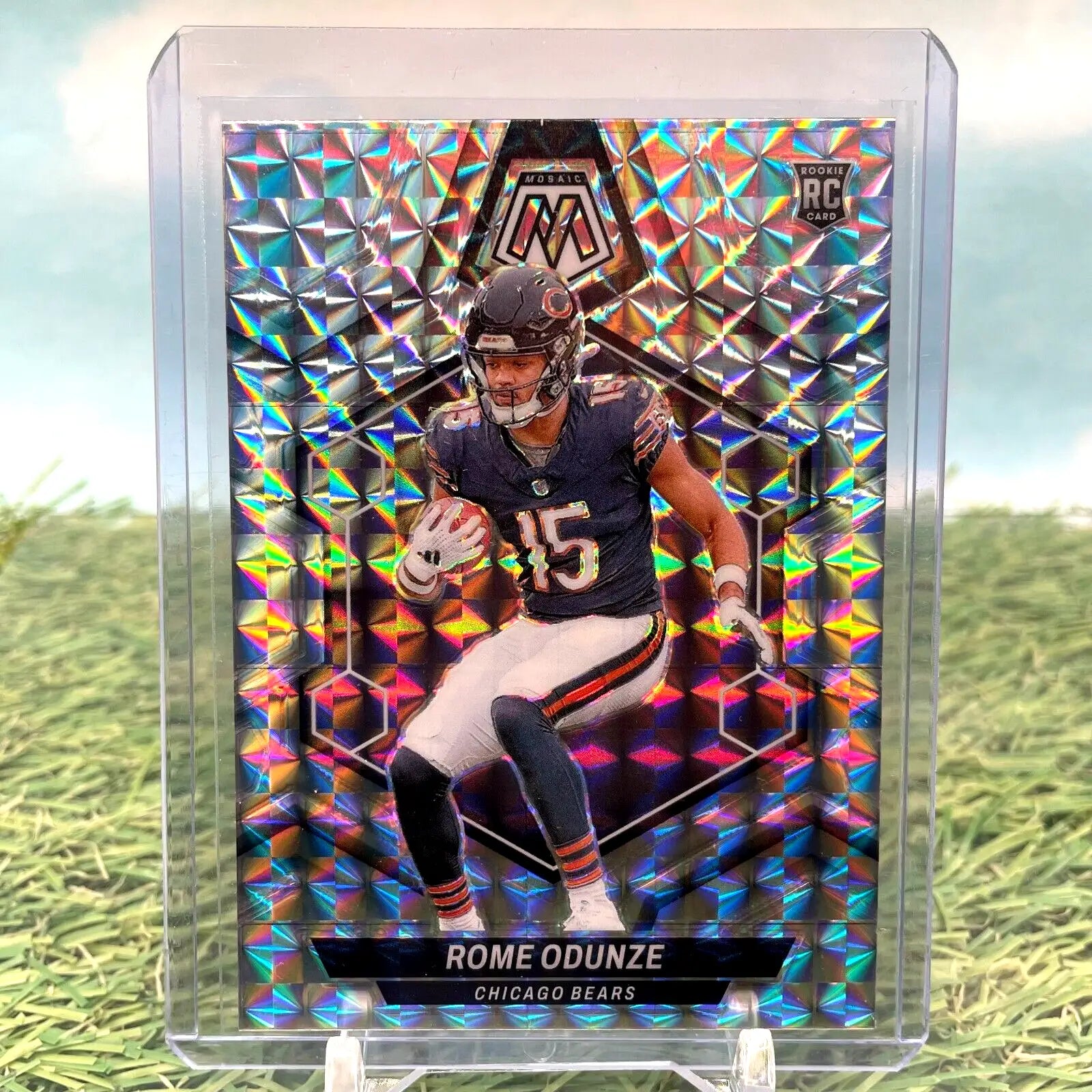 Rome Odunze 2024 Panini Mosaic Silver Mosaic Prizm Rookie card #24 for Chicago Bears