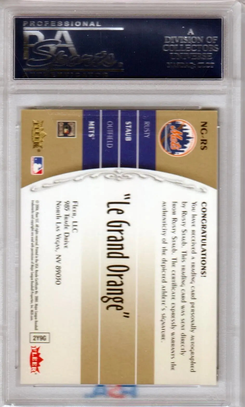 Rusty Staub 2006 Fleer Greats Autograph Auto PSA 9 MINT Baseball Trading Card in Case