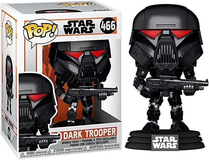 Dark Trooper Funko Pop vinyl figure from Star Wars holding a blaster weapon