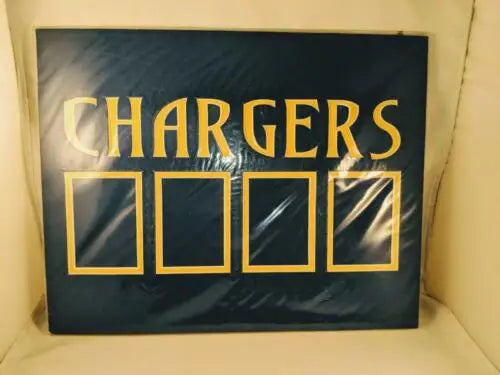 San Diego Chargers 4 Trading Card Holder Wall Plaque with original gloss and empty frames