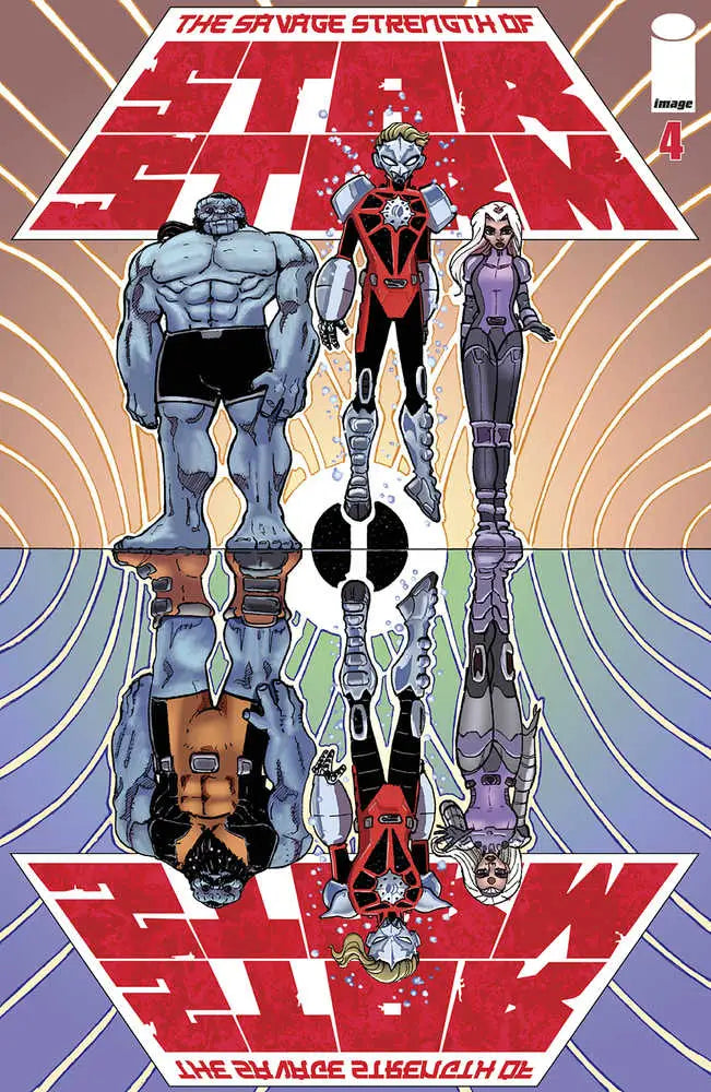 Comic book cover of Savage Strength Of Starstorm #4 with characters and geometric design