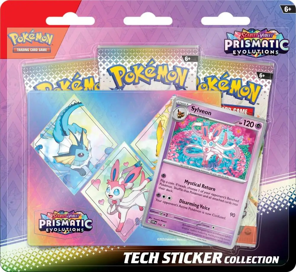 Pokémon trading card pack from Scarlet & Violet: Prismatic Evolutions Tech Sticker Collection