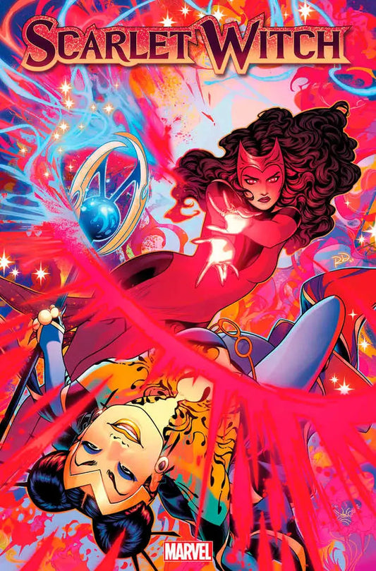 Scarlet Witch #10 comic book cover artwork with magical red and blue imagery