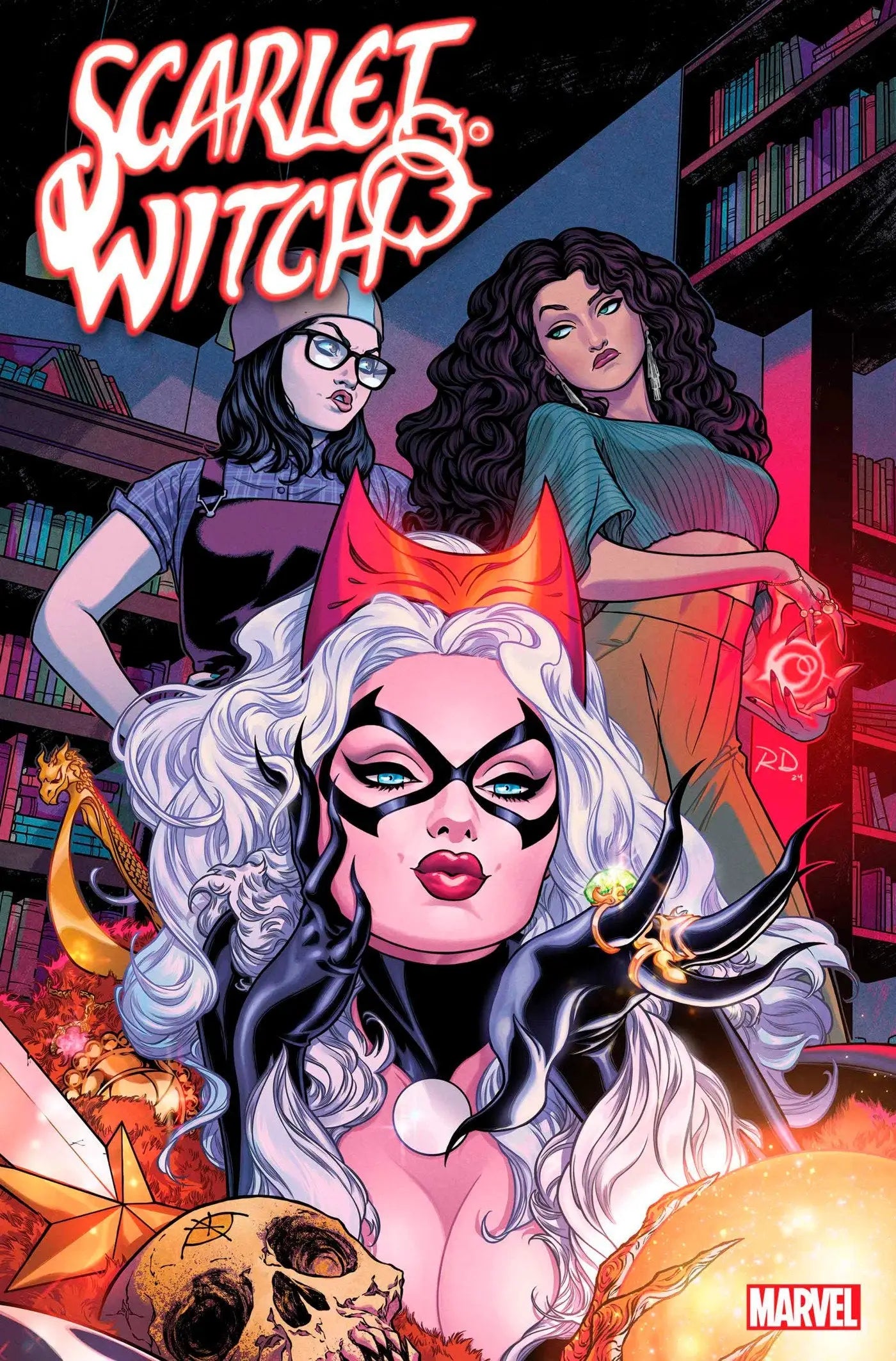 Scarlet Witch #9 comic book cover featuring the iconic Scarlet Witch character