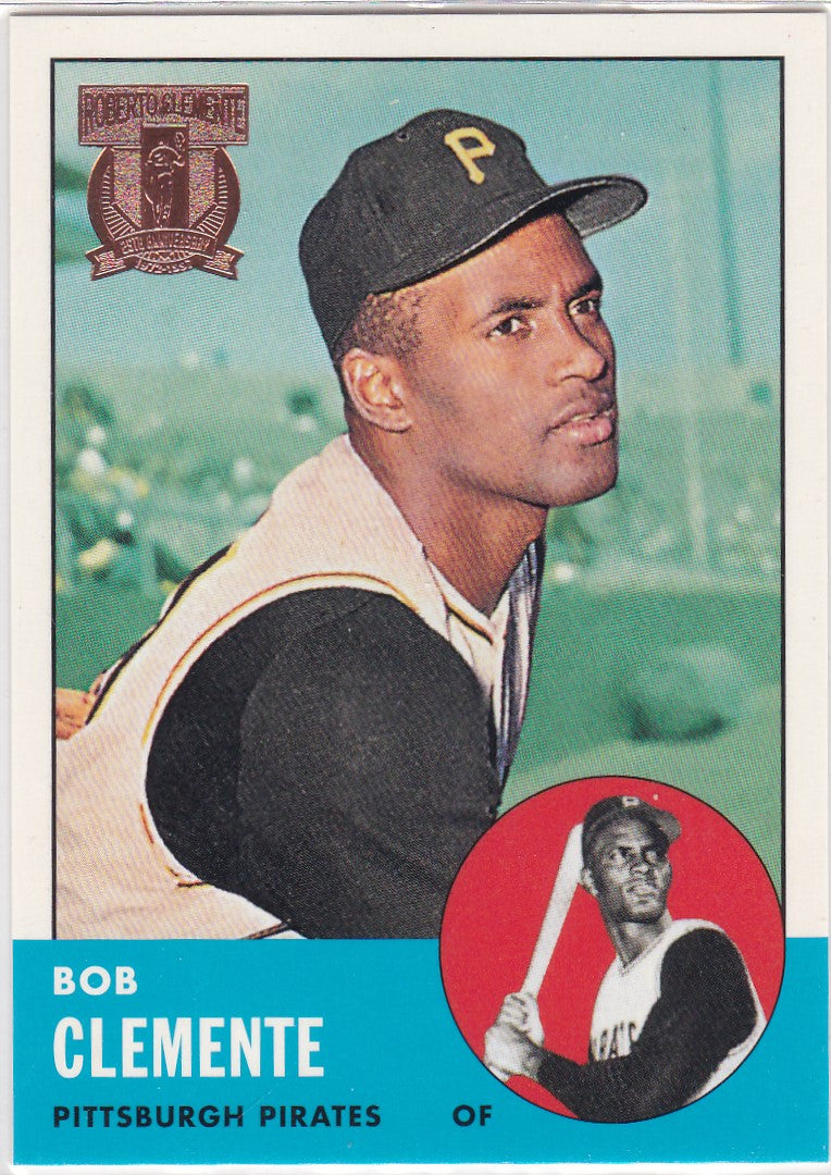 Vintage 1963 Topps Baseball Card of Bob Clemente Pittsburgh Pirates in Factory Seal