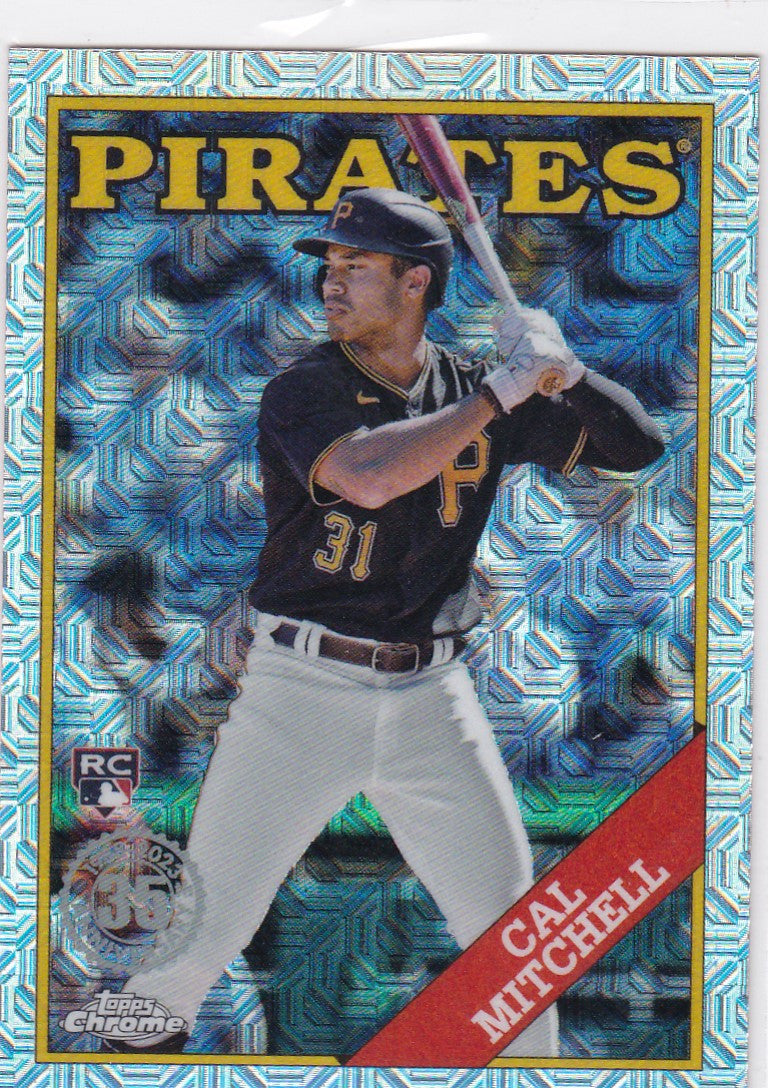 Cal Mitchell Pittsburgh Pirates card, 2023 Topps Series 1, number 31 at bat