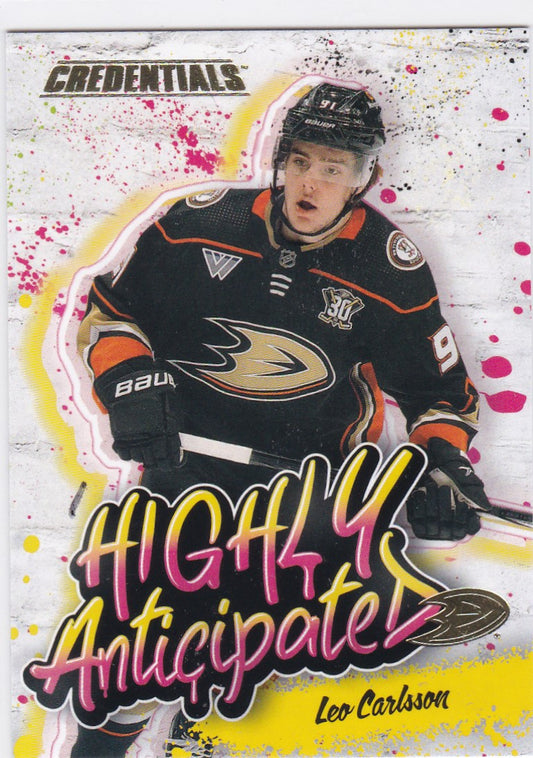 2023-24 Upper Deck Credentials Anticipated Rookies #HA-2 Leo Carlsson Ducks