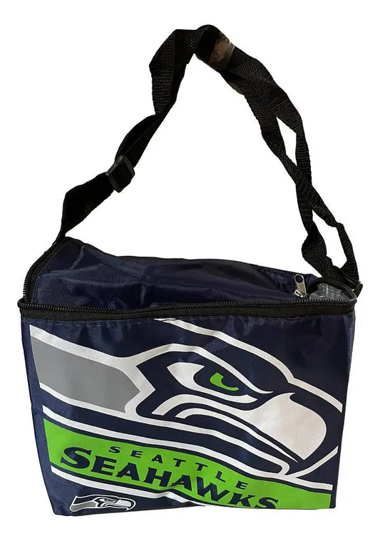 Seattle Seahawks Big Logo Stripe Insulated Lunch Bag with adjustable strap and team logo