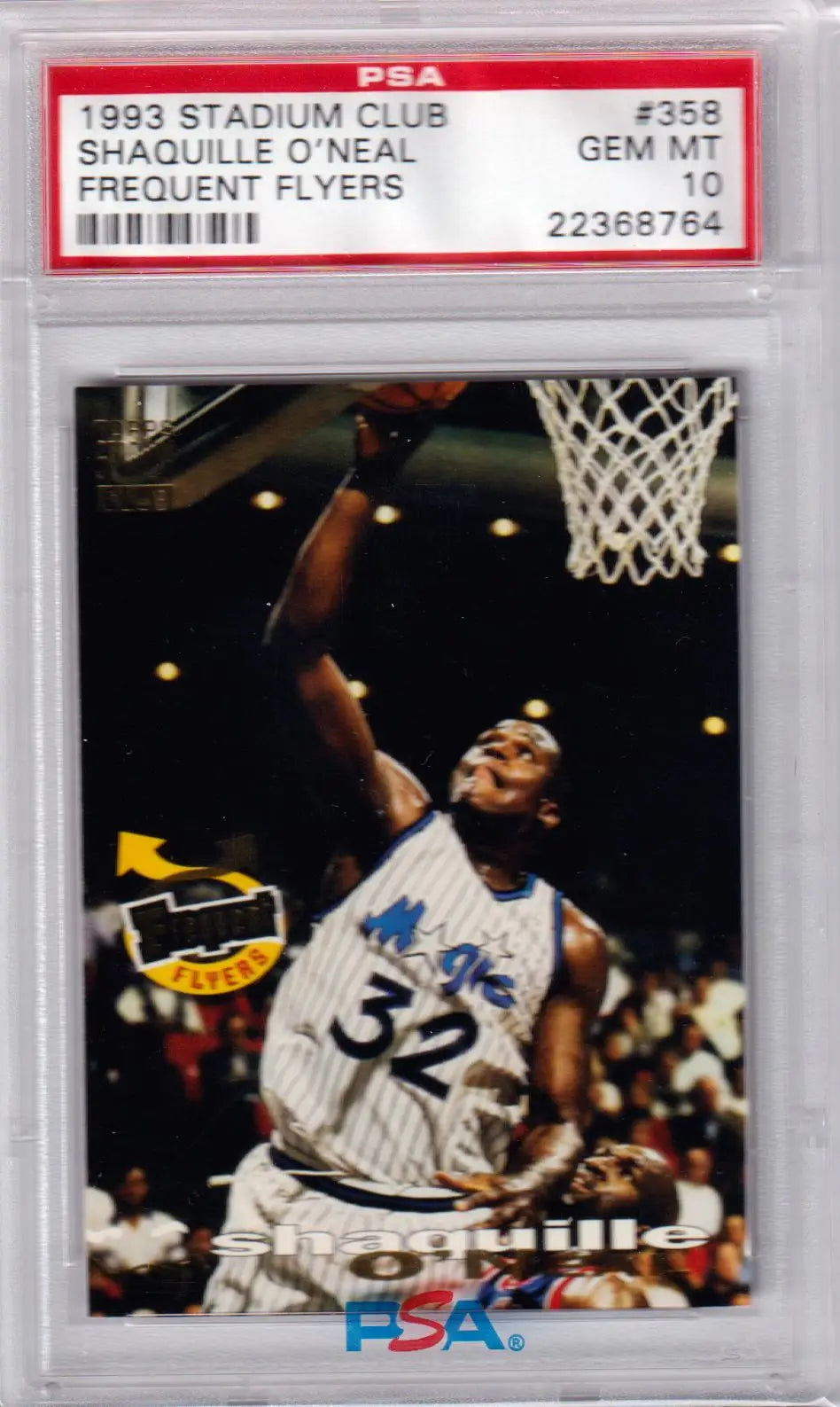 PSA 10 Shaquille O’Neal 1993 Stadium Club Frequent Flyers card from Columbia Hobby