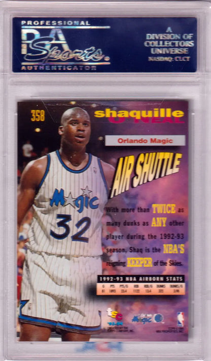 PSA 10 GEM MINT Shaquille O’Neal 1993 Stadium Club Frequent Flyers basketball card