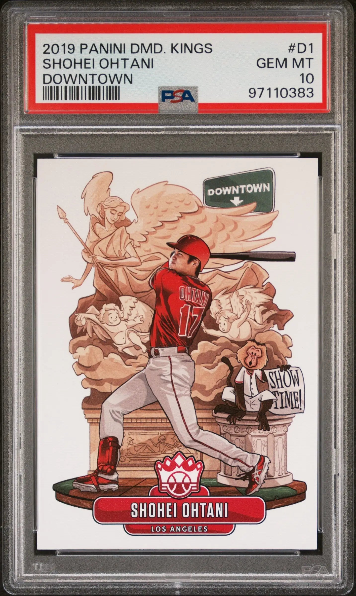 PSA-graded Shohei Ohtani 2019 Panini Diamond Kings Downtown card in batting pose