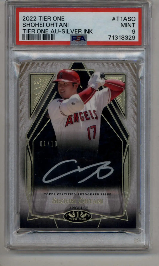 PSA-graded Shohei Ohtani auto silver ink baseball card #17 with silver signature