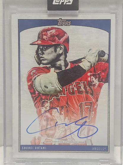 Signed Shohei Ohtani baseball card in red uniform from Toppz X Lauren Taylor Auto