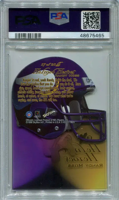 Graded Skybox EX 2001 Helmet Heroes Trading Card HH17 Randy Moss PSA 9 Purple Gold