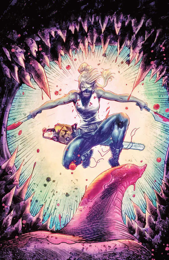 Dynamic ninja warrior leaps with energy in Something Is Killing The Children #37 Cover F