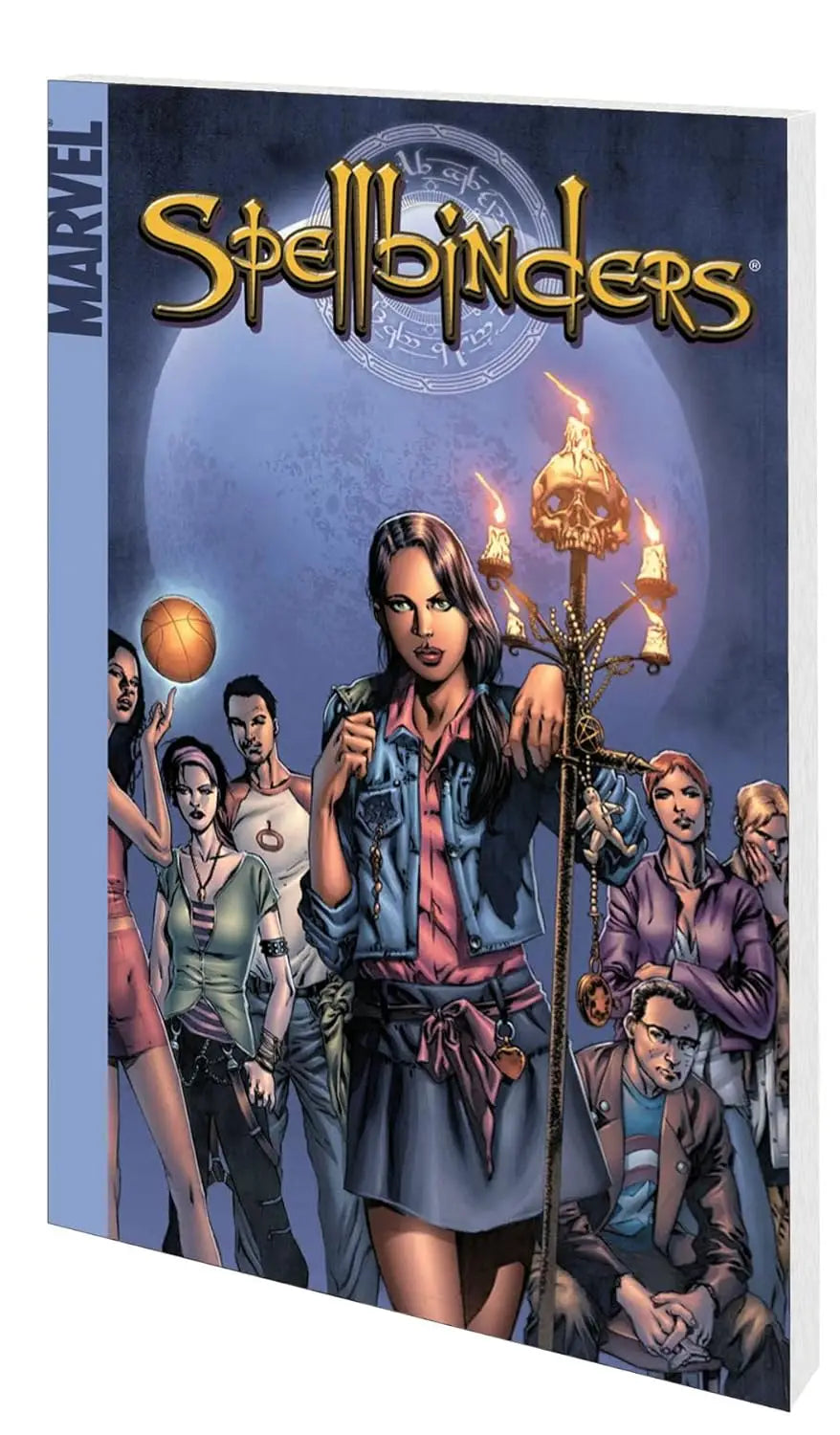 Comic book cover for Spellbinders featuring magic, characters, and a flaming torch