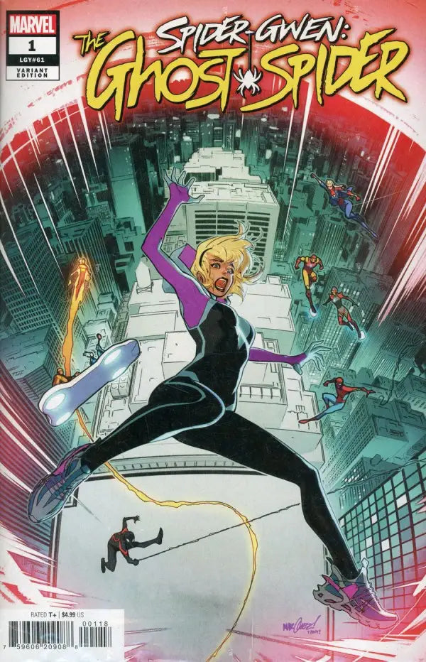 Comic book cover of Spider-Gwen the Ghost-Spider #1 with dynamic energy effects