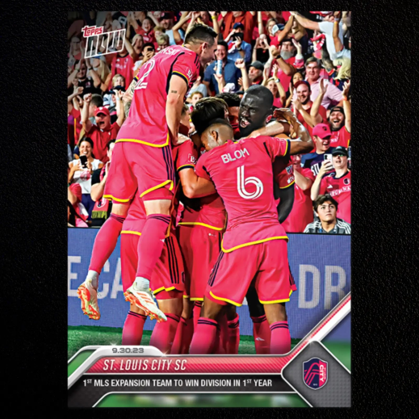 St. Louis City FC Wins Division MLS Topps Now #210 Soccer Card featuring team victory design