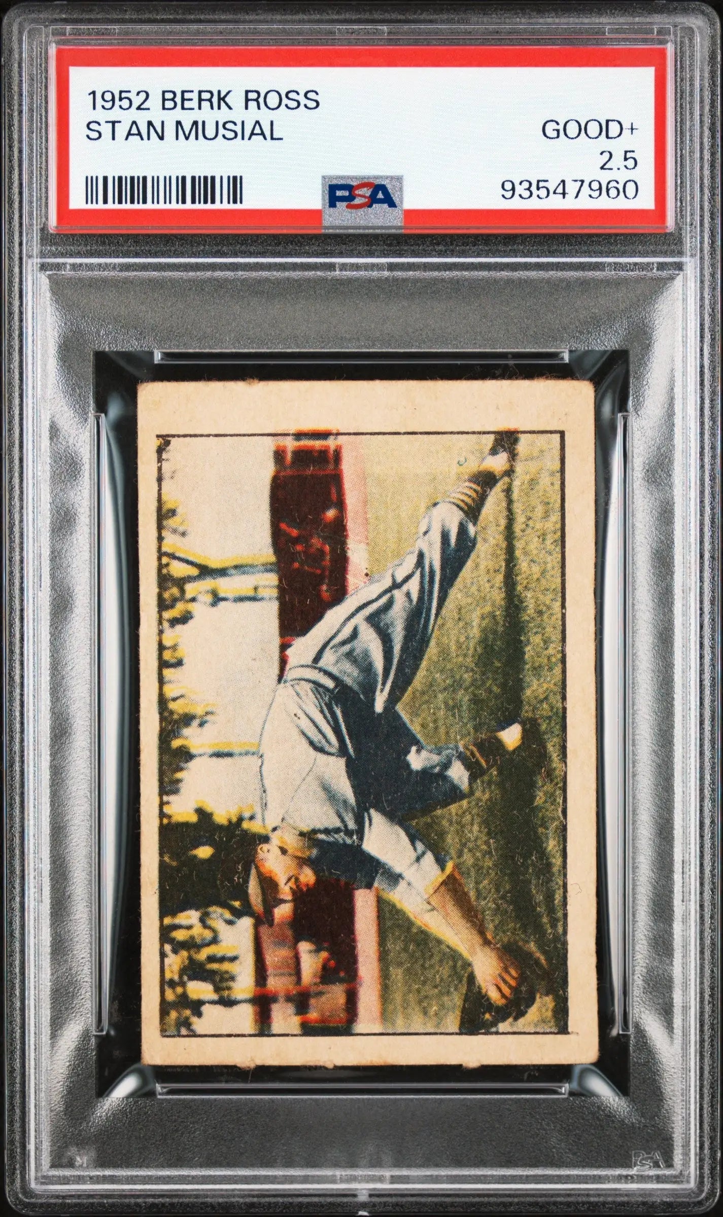 1952 Berk Ross PSA 2.5 baseball card featuring Stan Musial in good condition