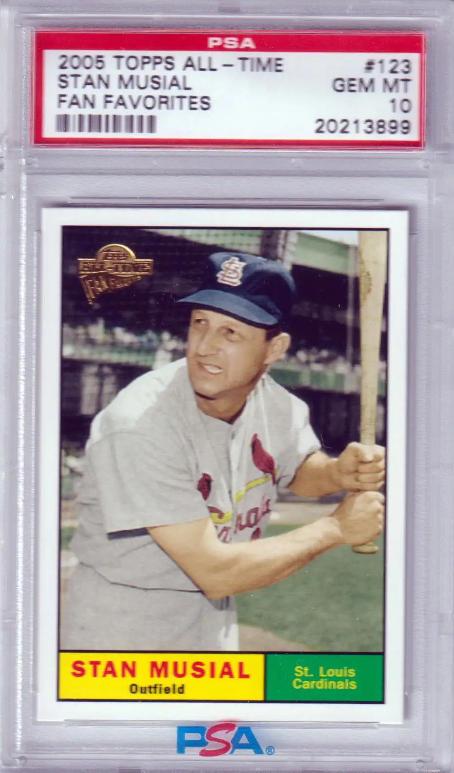 PSA-graded 2003 Topps All-Time Fan Favorites Stan Musial baseball card for Columbia hobby