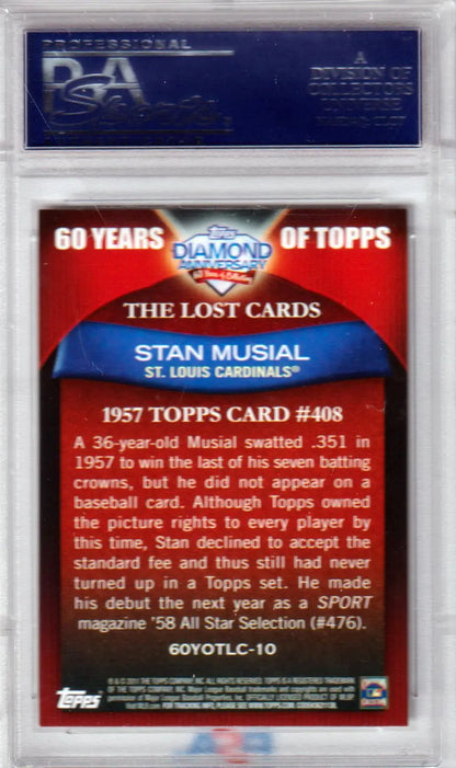 PSA-graded Stan Musial 2011 Topps Lost Cards card from Columbia Hobby in GEM MINT condition