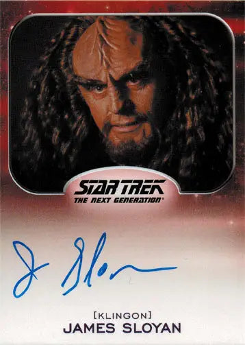 Klingon character with forehead ridges in Star Trek Aliens Autograph Card by James Sloyan