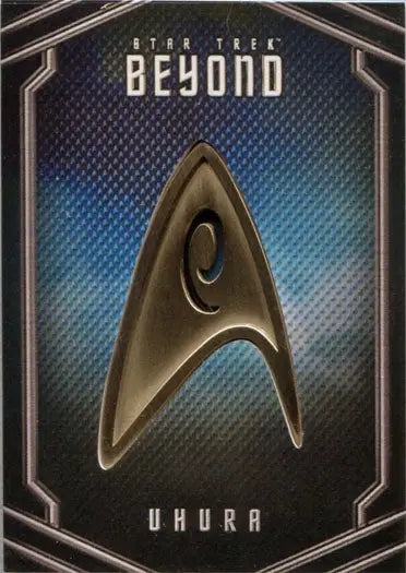 Gold Starfleet insignia badge from Star Trek Beyond uniform pin chase card