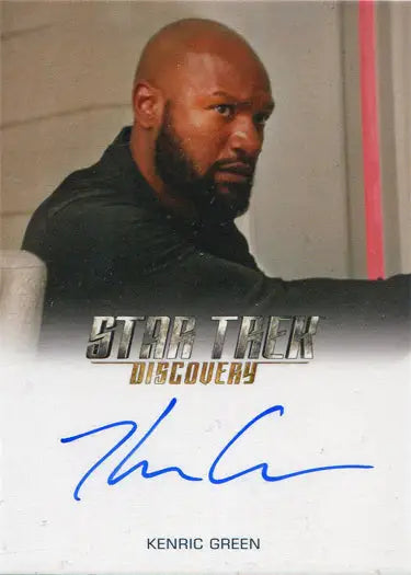 Autographed Star Trek Discovery trading card of Kenric Green as Mike Burnham