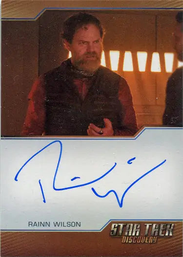 Autographed trading card of Rainn Wilson as Harry Mudd from Star Trek Discovery series