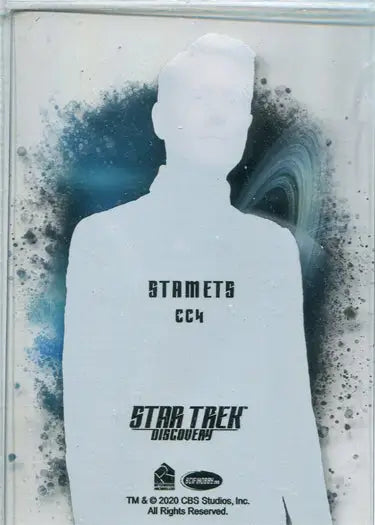 Silhouette of Paul Stamets with Star Trek Discovery text on Anthony Rapp character card