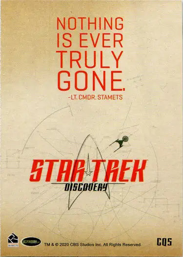 Promotional poster for Star Trek: Discovery featuring Paul Stamets and trading cards design