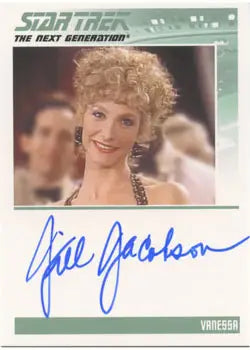 Autographed trading card of Jill Jacobson as Vanessa from Star Trek TNG Heroes & Villains