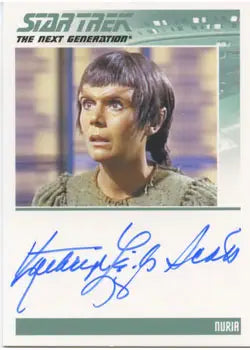 Autographed trading card of Kathryn Leigh Scott as Nuria from Star Trek TNG