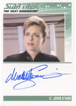 Autographed trading card of Michelle Scarabelli as D Sora from Star Trek TNG