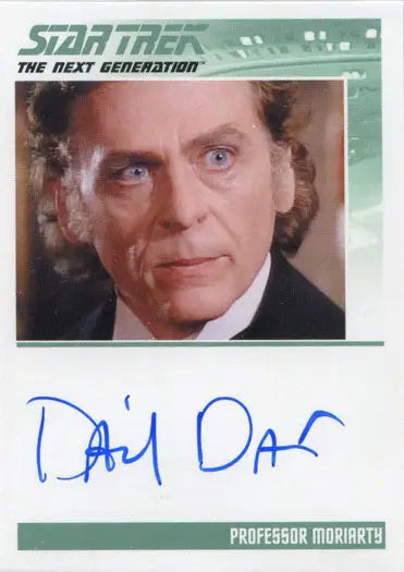 Autographed trading card of Daniel Davis as Professor Moriarty from Star Trek TNG