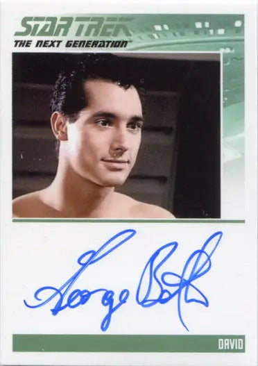 Autograph card of George Baxter as David from Star Trek: The Next Generation trading cards