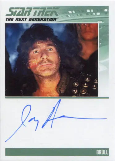 Autographed trading card of Joey Aresco as Brull from Star Trek TNG Portfolio Prints