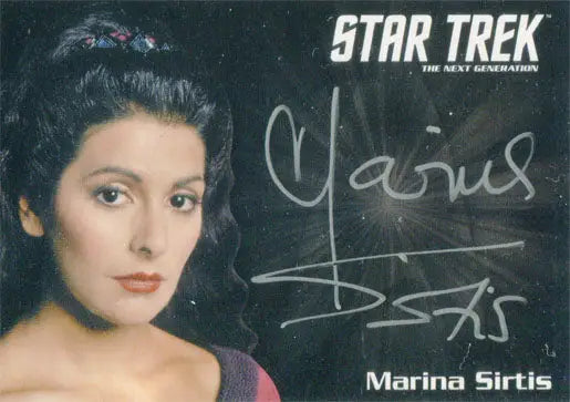 Autographed Star Trek TNG Autograph Card of Marina Sirtis as Deanna Troi