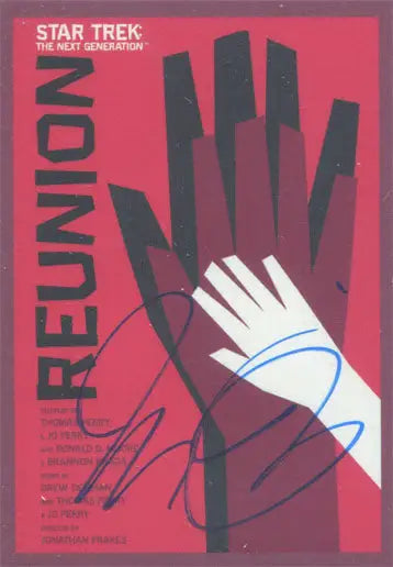 Stylized hand design in black and white on red for Juan Ortiz Autograph Parallel Card