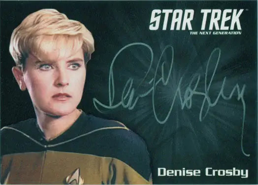 Autographed Star Trek TNG Denise Crosby as Tasha Yar trading card for collectors