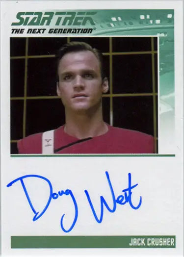 Trading card featuring Doug Wert as Jack Crusher with autograph from Star Trek TNG