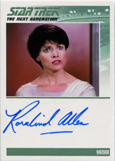 Autographed trading card of Rosalind Allen as Yanar from Star Trek TNG Portfolio Prints