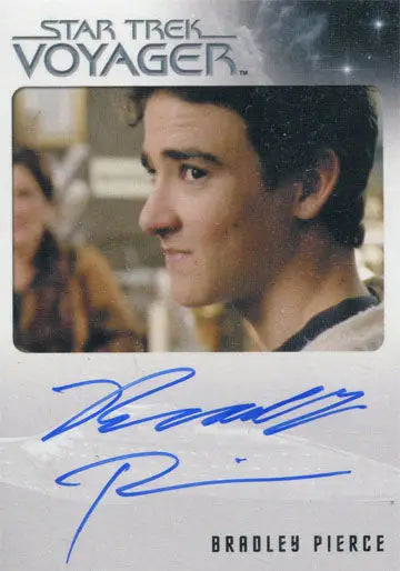 Autographed Star Trek trading card of Bradley Pierce as Jason in Starfleet uniform