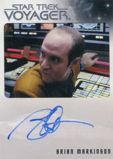 Autographed trading card of Peter Durst from Star Trek Voyager by Brian Markinson