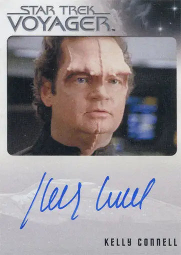 Autographed trading card of Kelly Connell as Sklar from Star Trek Voyager