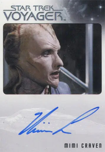 Mimi Craven as Jisa from Star Trek Voyager on a collectible trading card