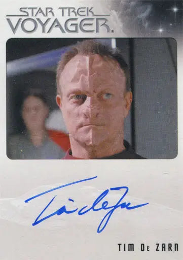 Autographed Star Trek Voyager trading card of Warden Yediq, Tim De Zarn portrait