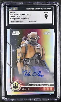 Graded Ned-B Star Wars Autograph Card from Star Wars CCG Topps Chrome 2023