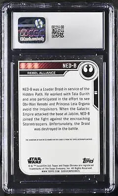 Graded Star Wars CCG Ned-B #18 English Auto CGC 9 Topps Chrome trading card